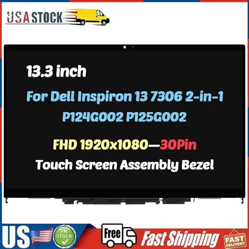 NUOLAISUN NUOLAISUN 13.3" LCD Touch Screen Assembly w/Bezel for Dell Inspiron 13 7306 2-in-1 P124G002 — product photo