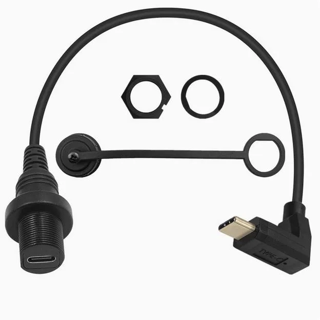 Enfain Enfain USB 3.1 Type-C 90° Panel Mount Extension Cable 0.3 m — product photo