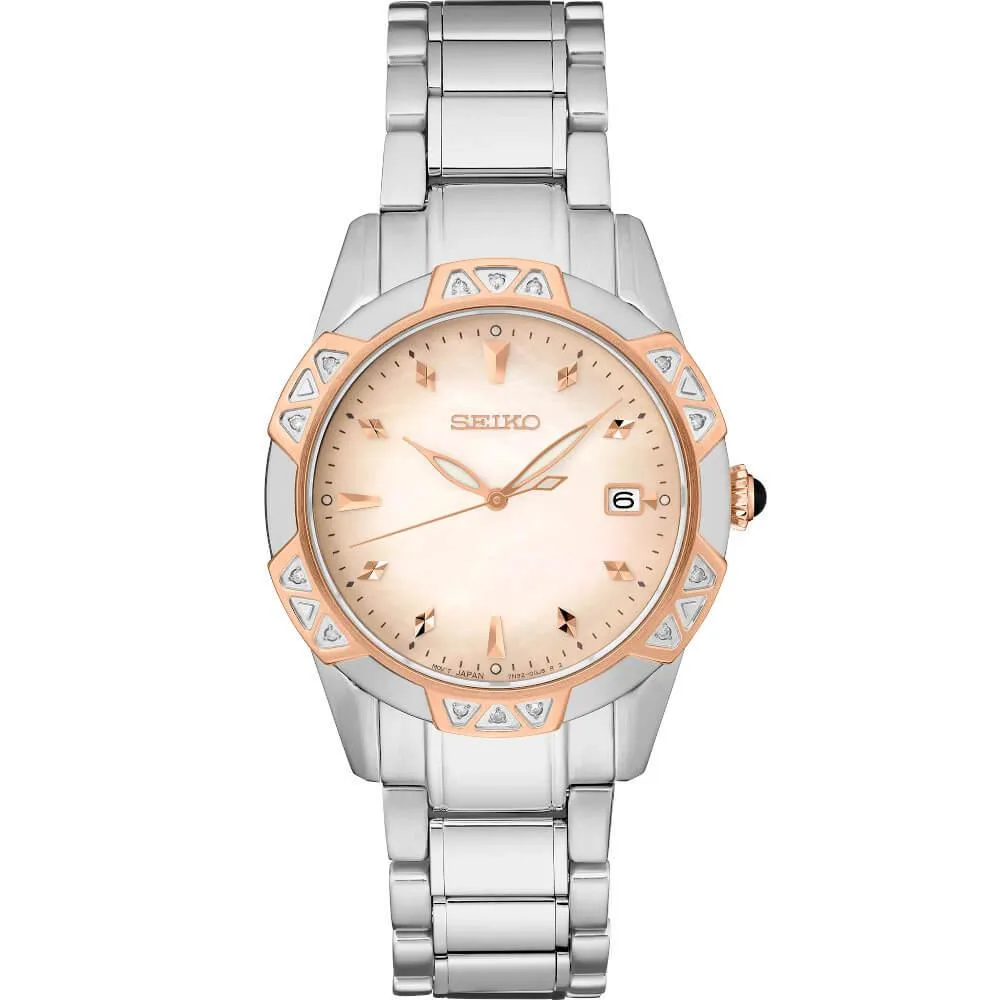Seiko Seiko SKK730 Diamond Quartz 33.2 mm White Rose Gold Stainless Steel — product photo