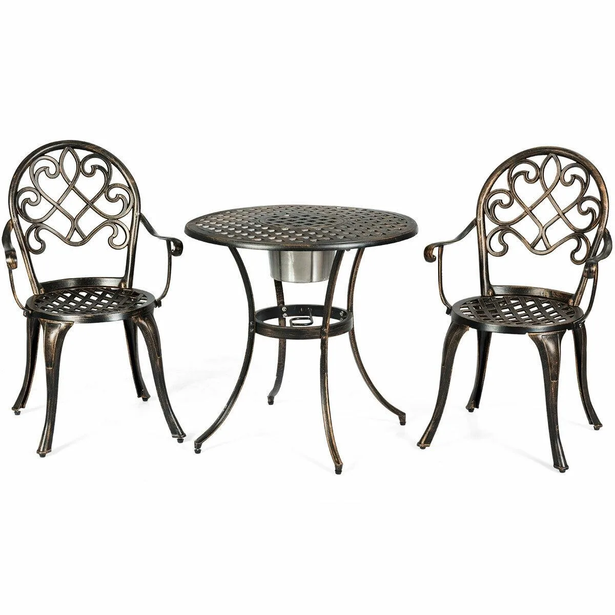 SlickBlue SlickBlue 3-Piece Patio Bistro Set Bronze with Ice Bucket — product photo
