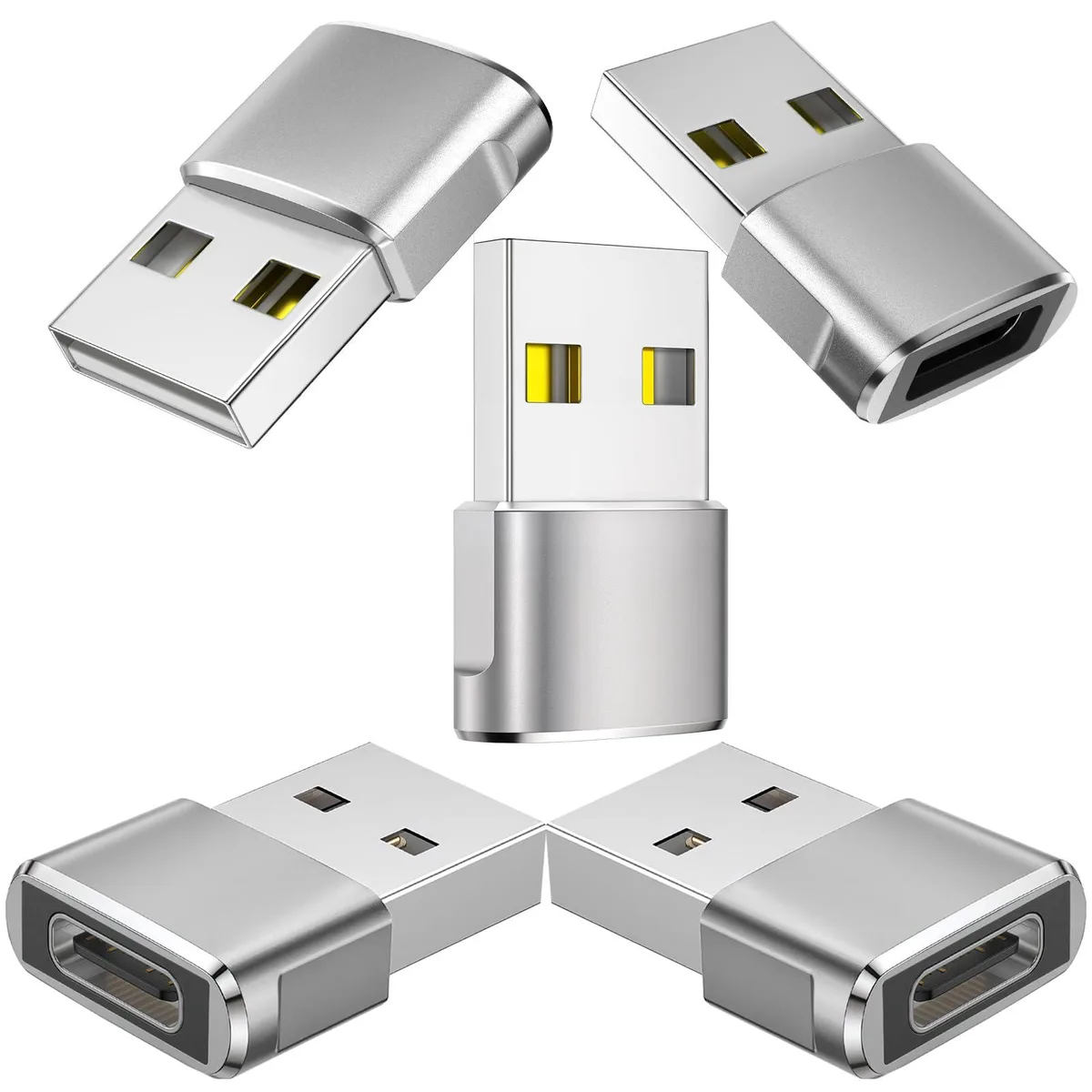Vszerda Vszerda USB-C Female to USB-A Male Adapter 5-Pack Silver — product photo