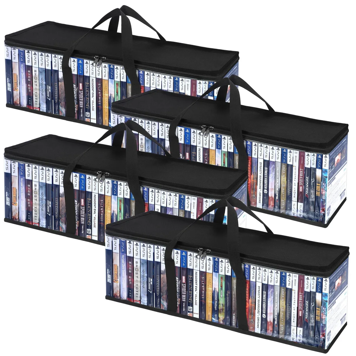  CCidea 4P CD PVC BAG Set of 4 Clear PVC DVD Storage Bags Holds 35-40 DVDs Each — product photo
