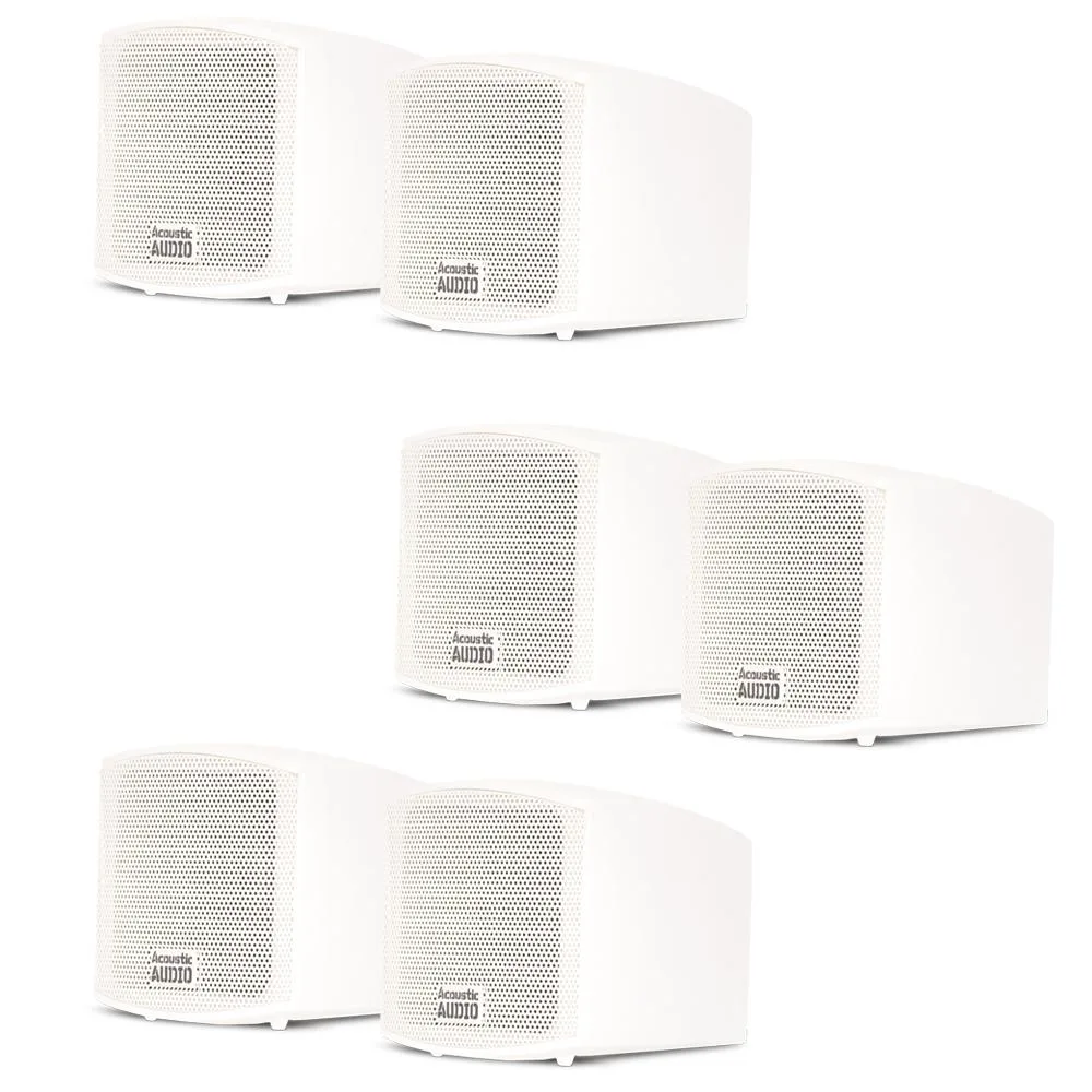 Goldwood Sound, Inc. Goldwood Sound, Inc. AA321W 6-Pack On-Wall Speakers 1200 Watts White — product photo