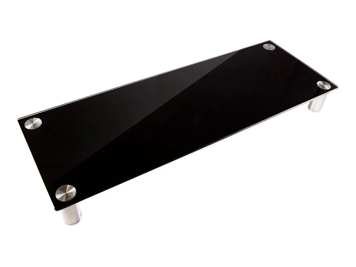 Monoprice Inc. Monoprice 116359 Large Multimedia Desktop Stand Black Glass 30.8 x 11in — product photo