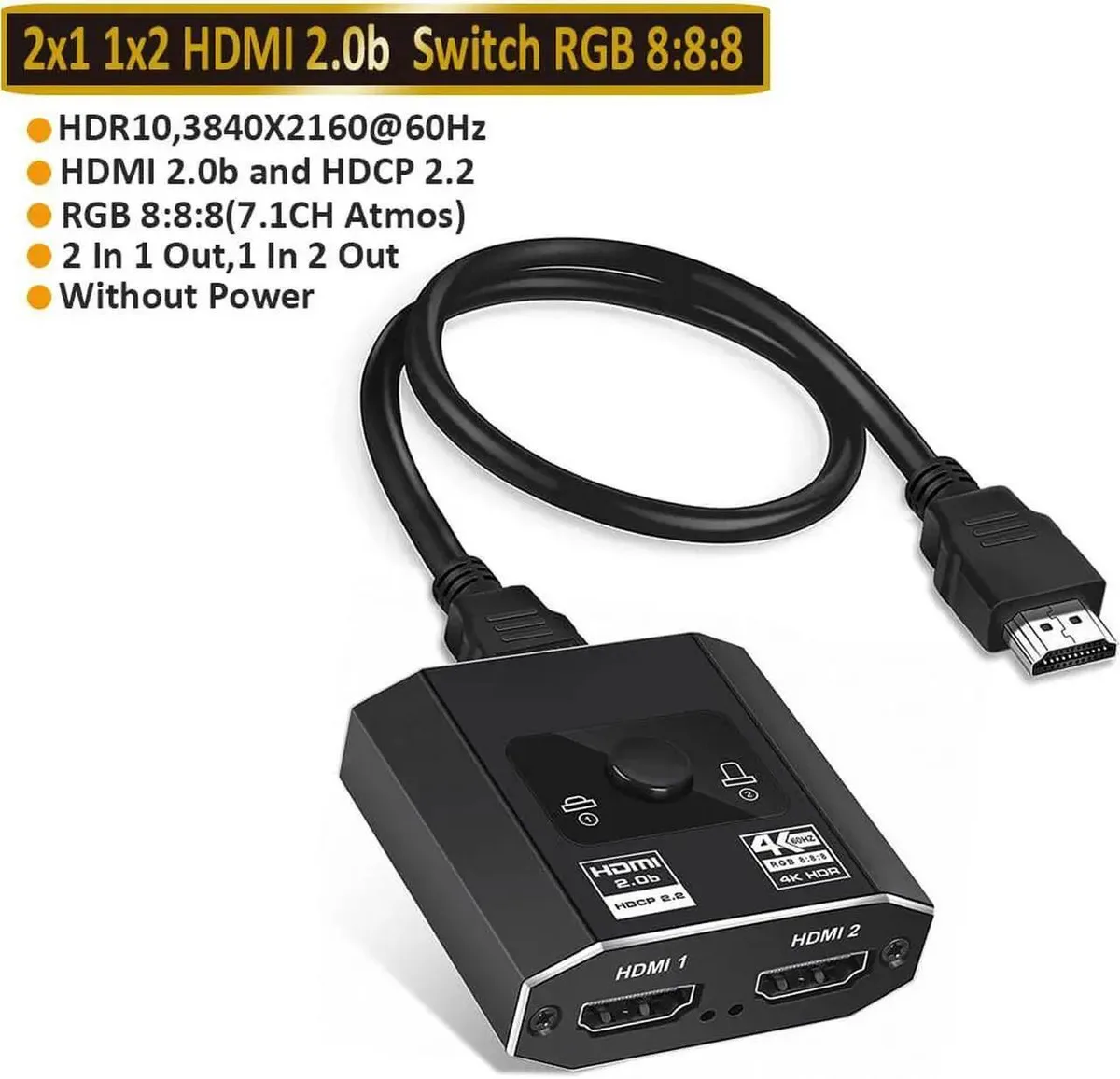 Vszerda Vszerda 4K@60Hz Bi-Directional HDMI 2.0b KVM Switch — product photo