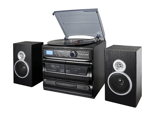 Trexonic Trexonic TRX-811BS-18 Turntable 3-Speed CD Dual Cassette Bluetooth FM USB/SD Recording — product photo