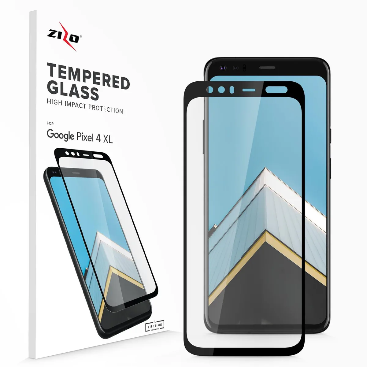 Zizo Zizo Tempered Glass Screen Protector for Google Pixel 4 XL Black .33 mm — product photo