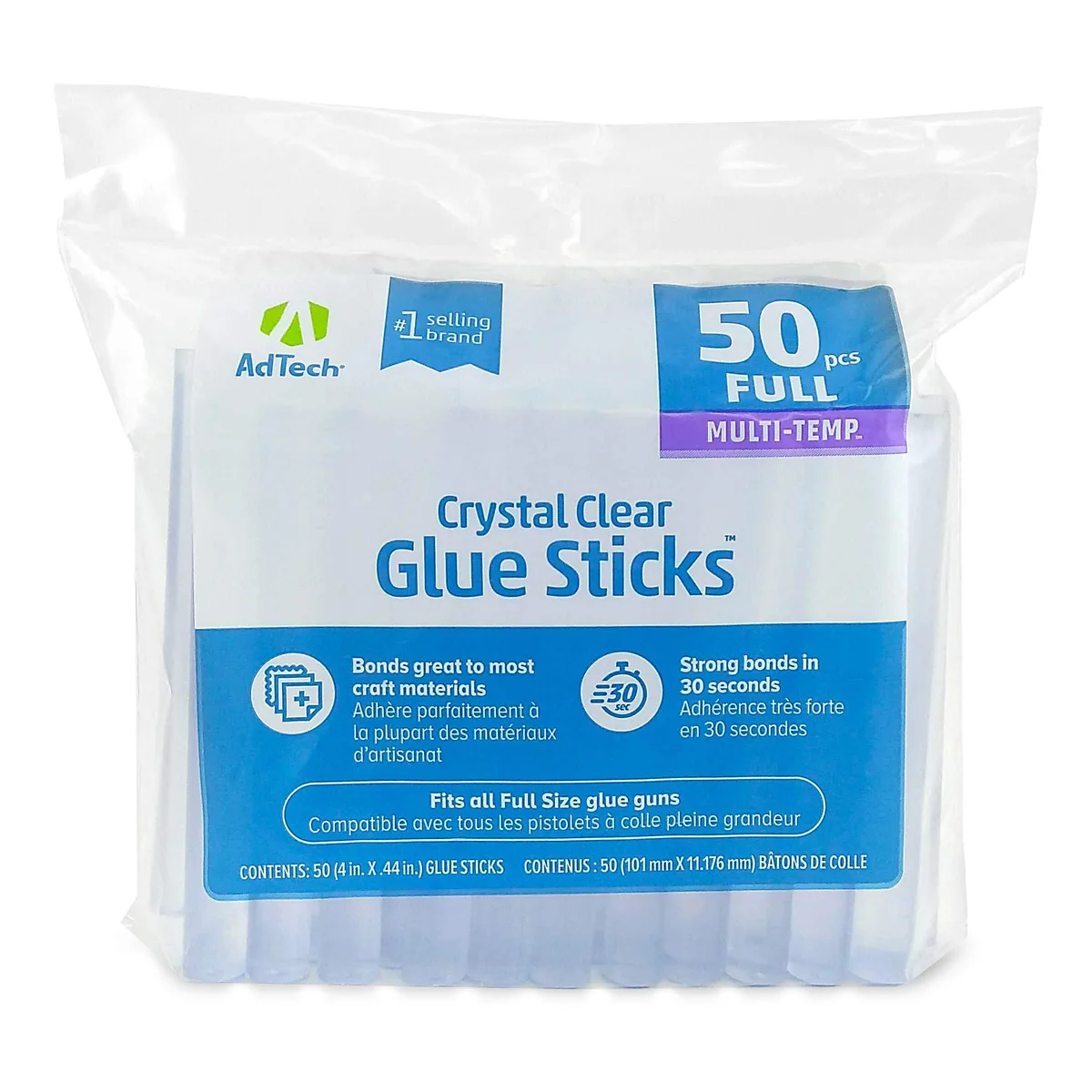  Adtech W220-14ZIP50 glue sticks 4 in .44 in 50 pack — product photo