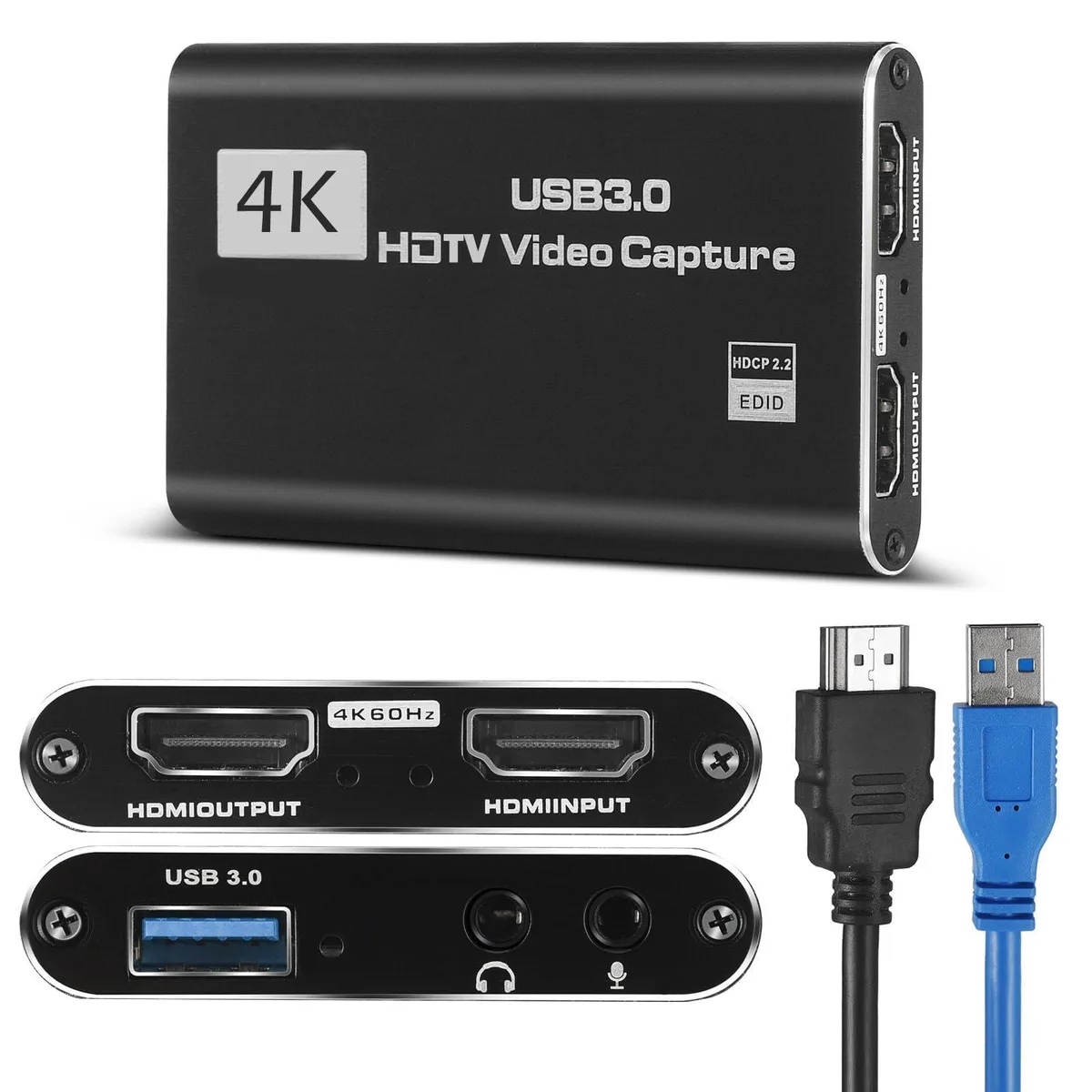  HeavenBird 4K HDMI Video Capture Card USB 3.0 1080P 60FPS 3.5mm mic — product photo