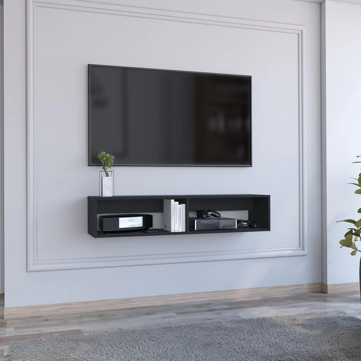 tuphen tuphen Rockwood Floating TV Stand 47.6"W Black — product photo