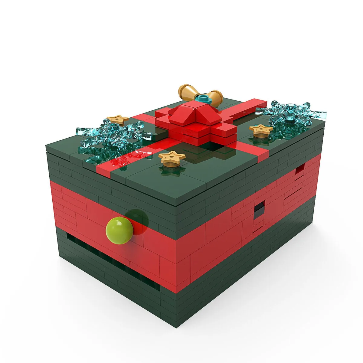 ZITIANYOUBUILD ZITIANYOUBUILD Christmas Gift Card Box Puzzle 366 Pieces Red Green MOC — product photo