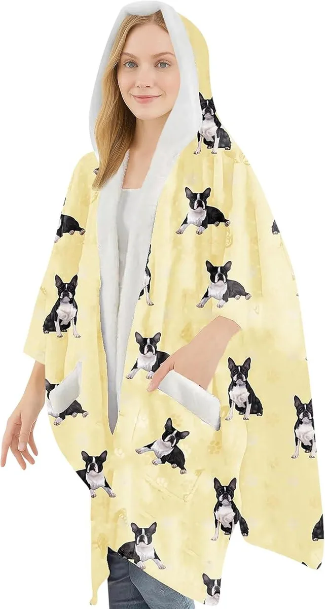 E & S Imports E & S Imports Snuggs Blanket Hoodie Boston Terrier Stuffed — product photo
