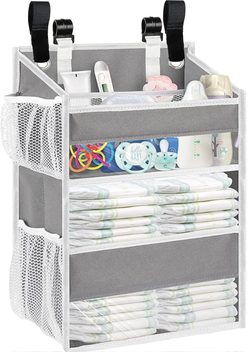 Ofiray-home Ofiray-home Hanging Diaper Organizer 2-Tier Light Gray 10.5 x 7.5 x 18.5 — product photo