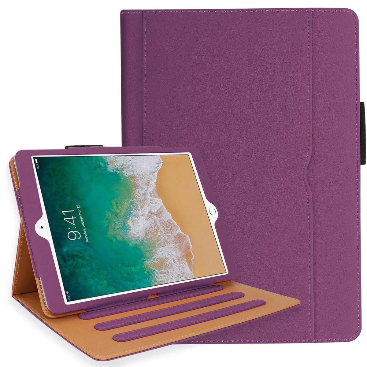 Newqiang Newqiang iPad 7th Gen 10.2 2019 Case with Pencil Holder Purple — product photo