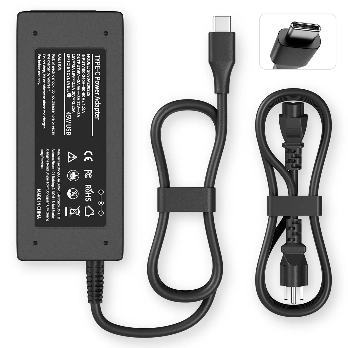  INEXEWOC SK90A200225 45W USB-C laptop charger — product photo