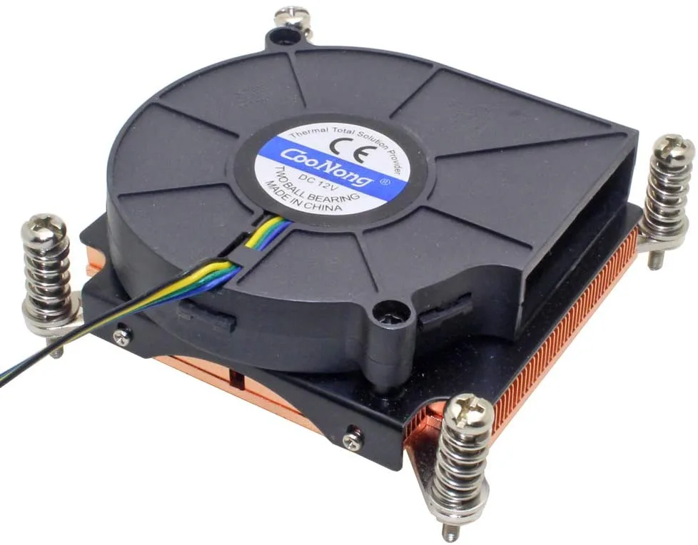 CAFELE CAFELE 1U Server CPU Cooler LGA 1366/1356 Copper 89x89x28mm 7515 Blower Fan 5000RPM — product photo