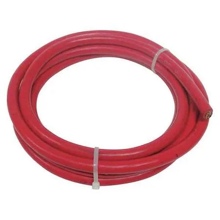 Red EPDM welding cable coil 4 AWG 600 V 10 ft