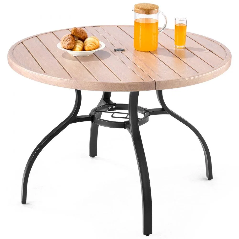 VEVOR VEVOR Outdoor Patio Dining Table 41 in Round Gray Wood Grain WZ600 — product photo