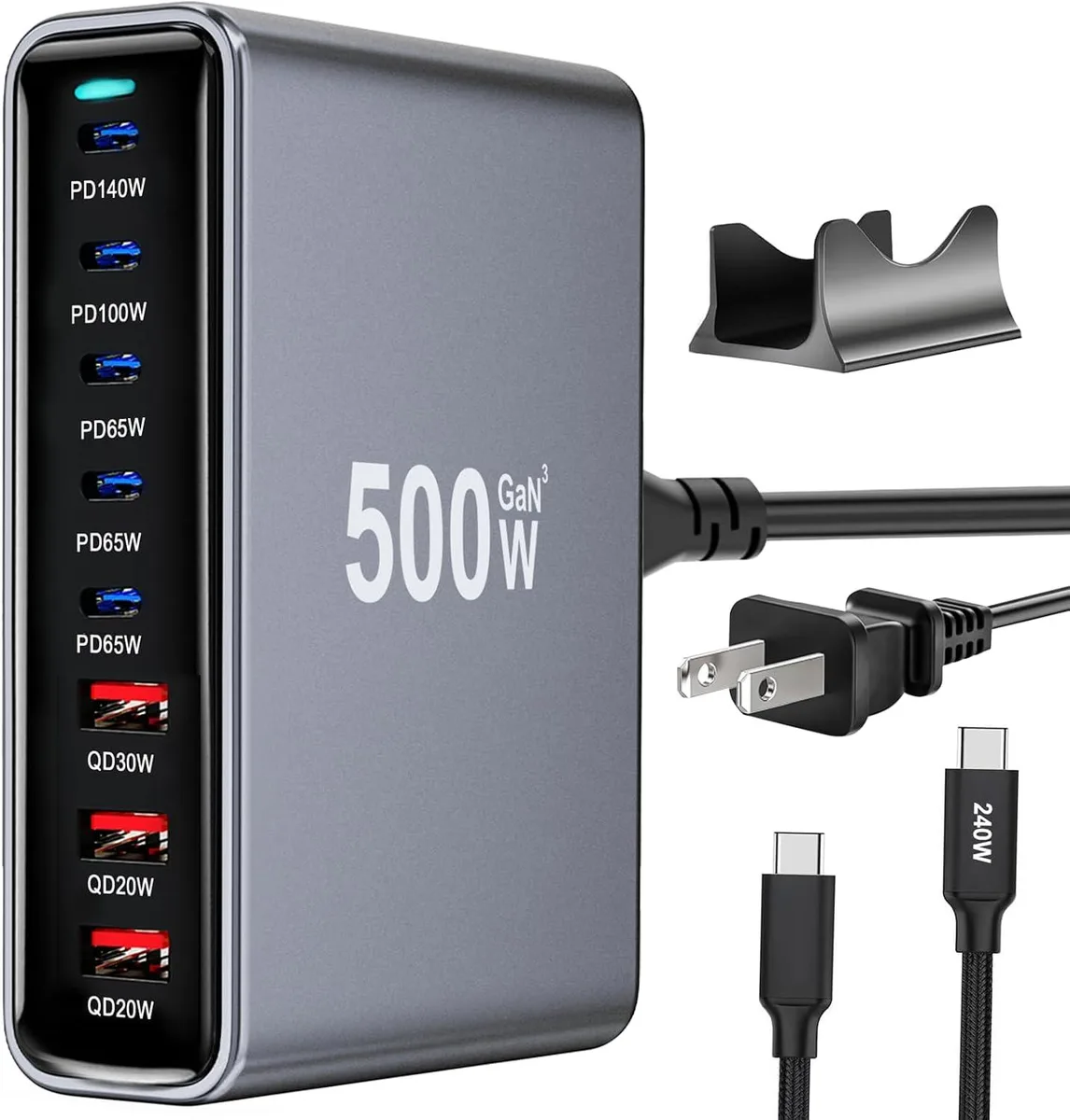 ONITOON ONITOON 500W USB C Charger 8 Port GaN Pro Double 140W PD 3.1 PPS — product photo