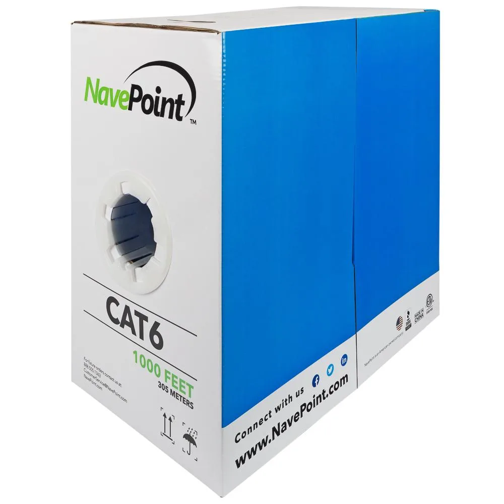 NavePoint NavePoint CAT6 CMR Riser UTP 23AWG 550MHz 1000FT Blue Bulk Network Ethernet Cable — product photo