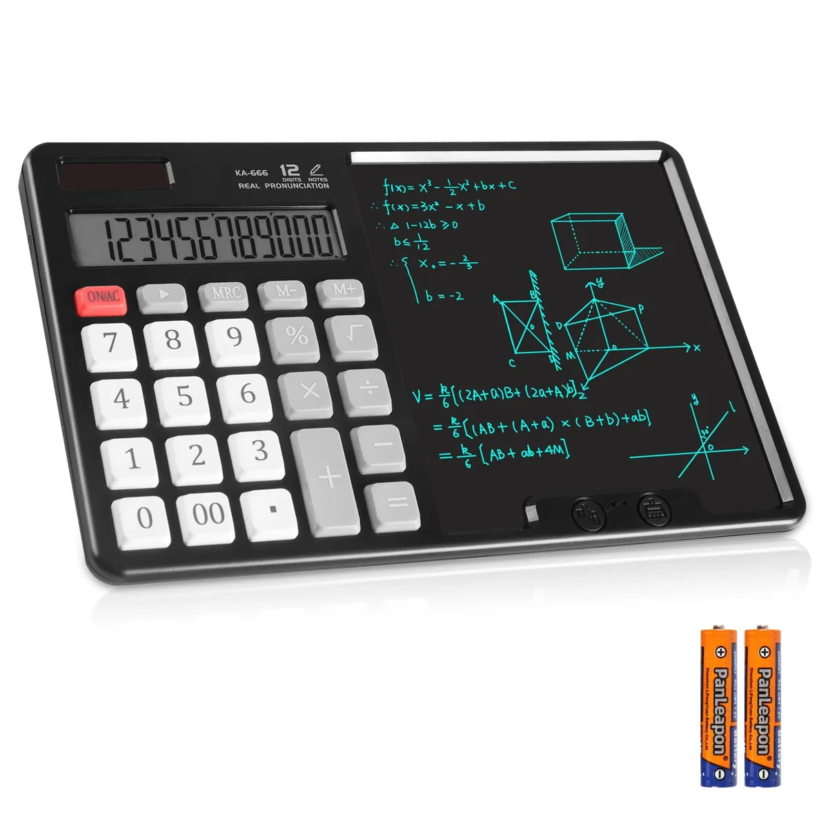  Calculator with Writing Pad HY-666S 12-Digit Dual Power — product photo
