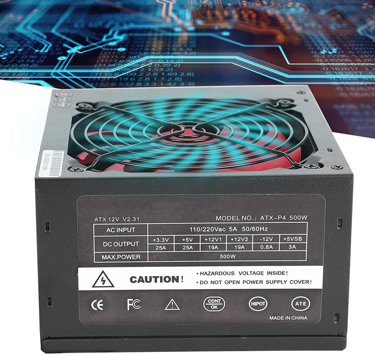 myVolts myVolts ATX-500W 500W power supply low noise fan British flag type — product photo