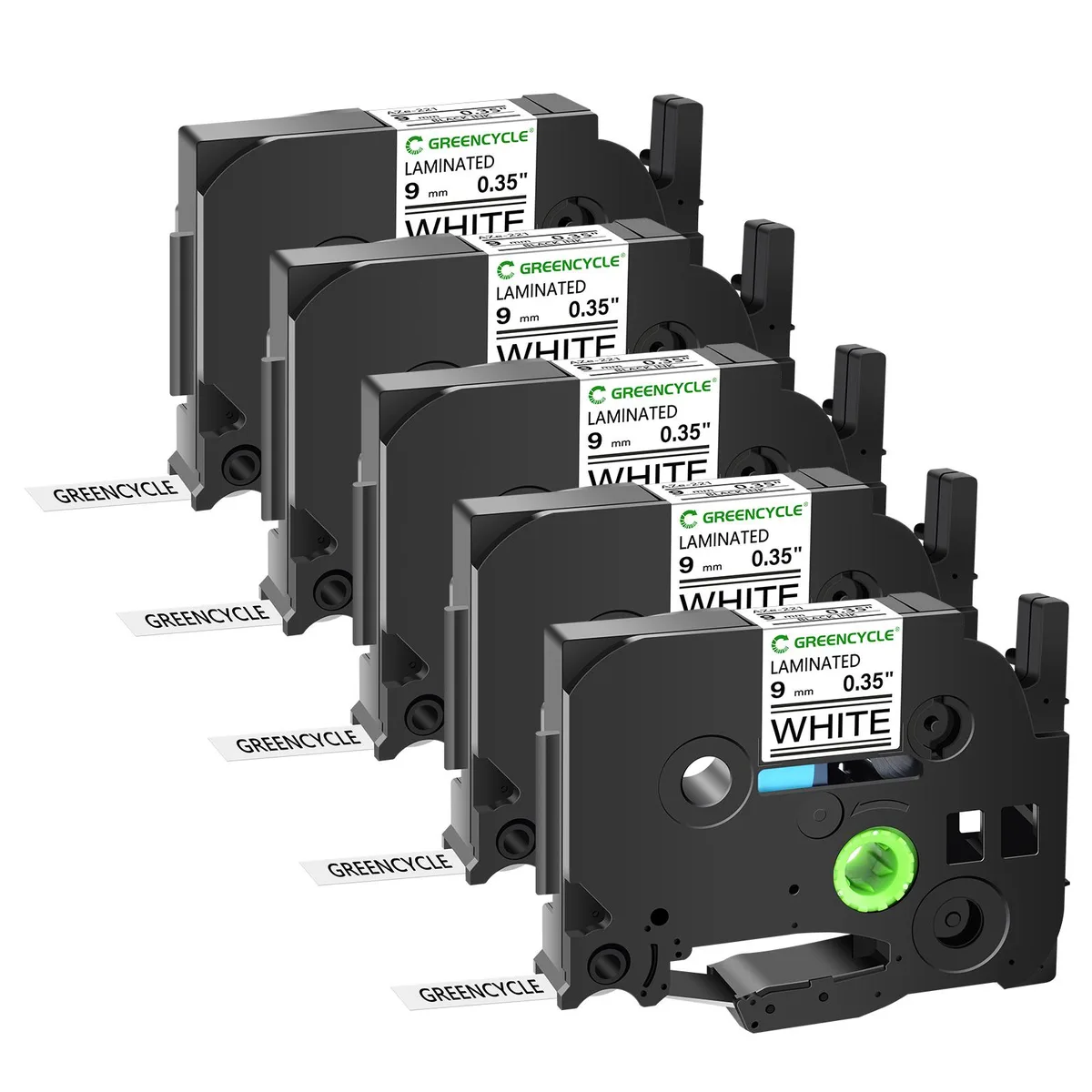 GREENCYCLE GREENCYCLE 5-pack TZe-221 9mm 8m laminated printer ribbon — product photo