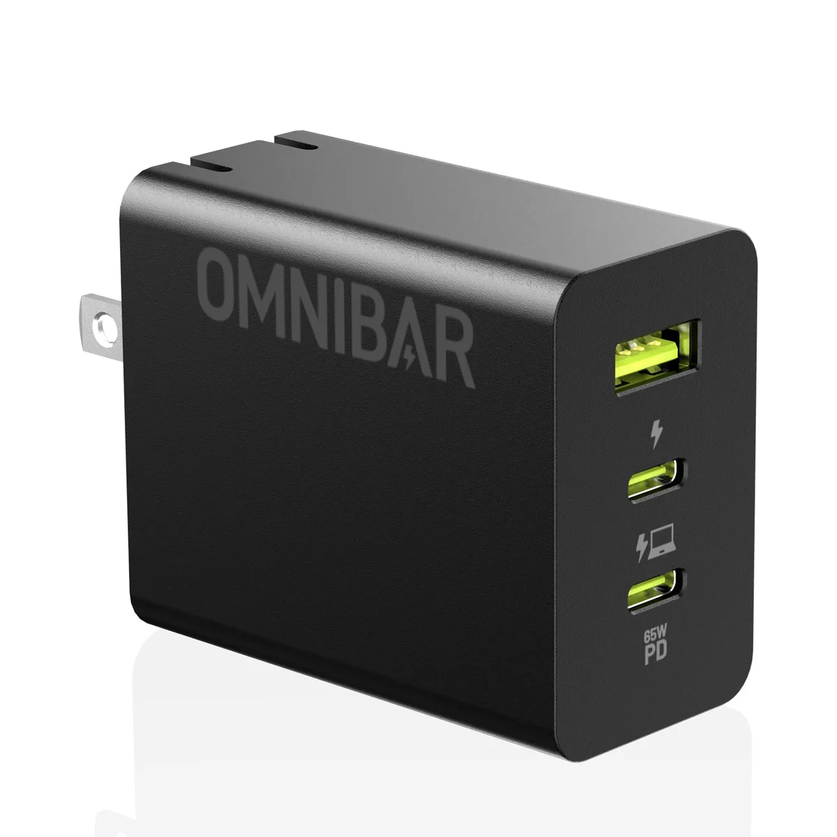  Omnibar CHG65D 65W 3-Port GaN USB Charger Black — product photo