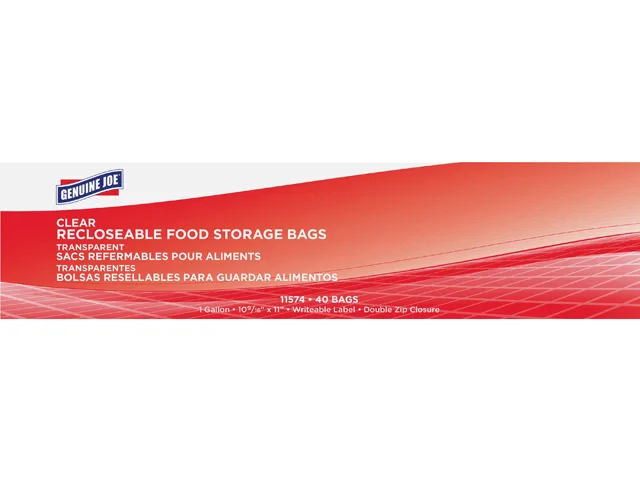 Genuine Joe Genuine Joe 11574CT 1 gal 1.75 mil 44 Micron Clear 360 Carton cleaning — product photo