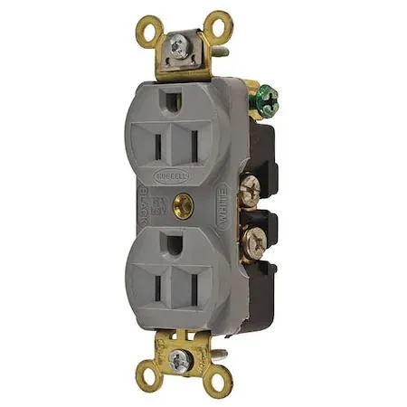 Hubbell Incorporated Hubbell Incorporated HBL5252GY Straight Blade Receptacle 5-15R 15 A Gray — product photo