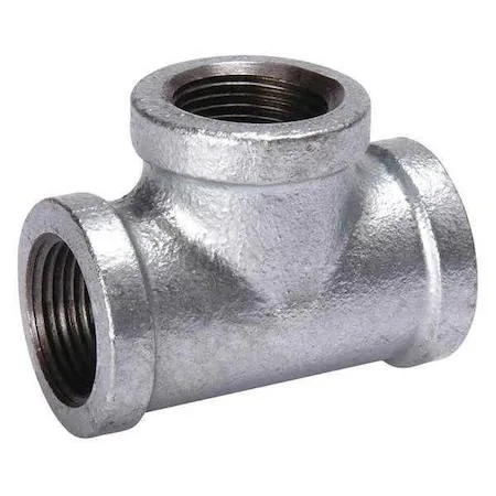 Galvanised malleable iron tee with three 1/8 inch NPT ports