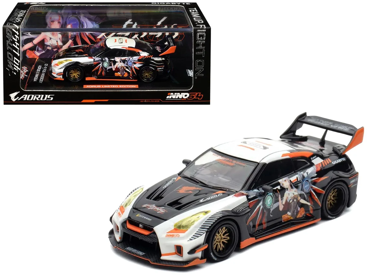 Inno Models Inno Models Nissan GT-R (R35) Widebody RHD AORUS X INNO64 Limited Ed 1/64 Diecast — product photo