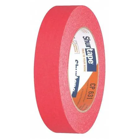 Roll of red crepe paper masking tape, 24 mm wide, rubber adhesive