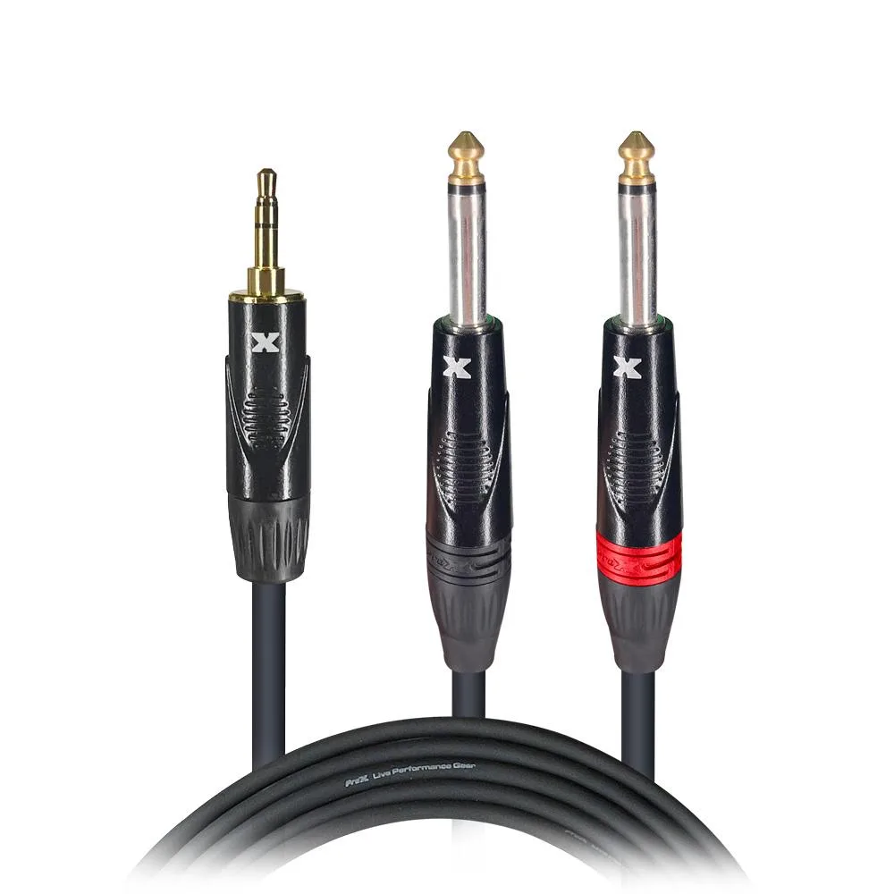 ProX ProX XC-MYP05 5 ft 3.5 mm Mini-TRS to Dual TS audio cable — product photo