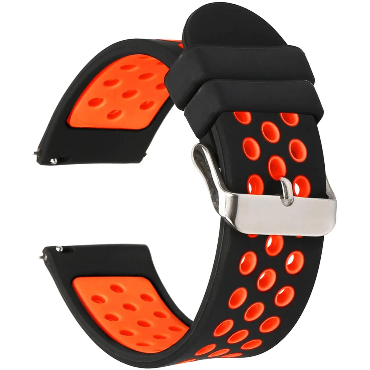 ORATAL ORATAL 20mm Silicone Watch Band Black-Red Quick Release — product photo