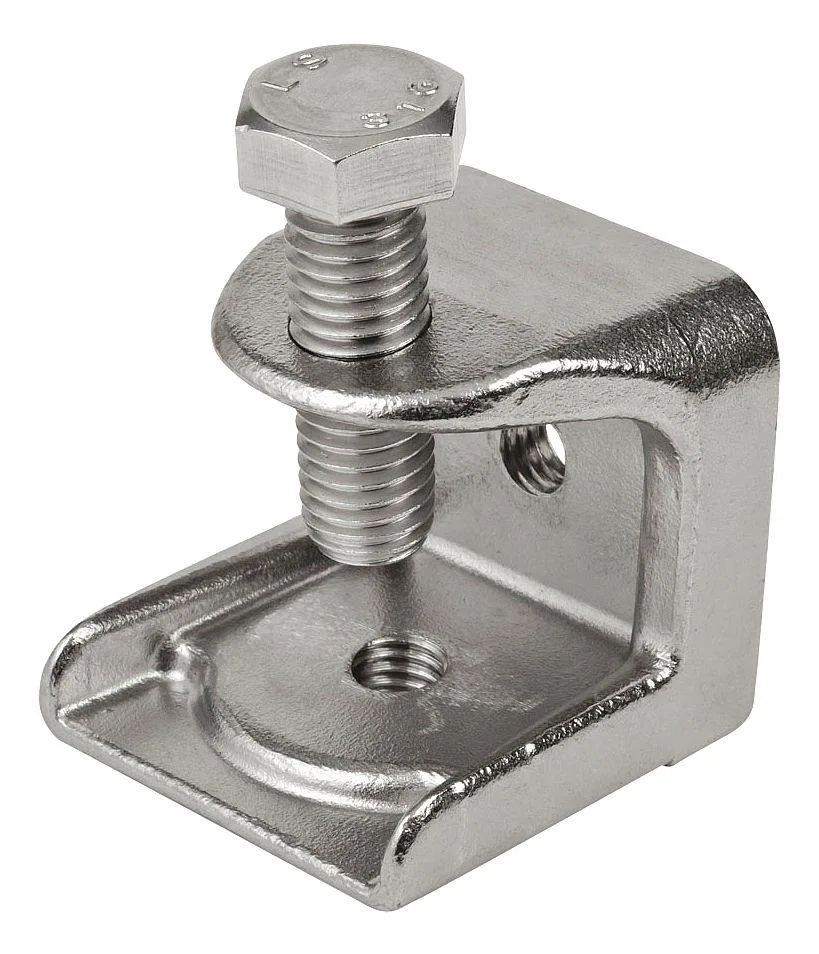 Stainless steel beam clamp threaded rod hanger 750 lb capacity