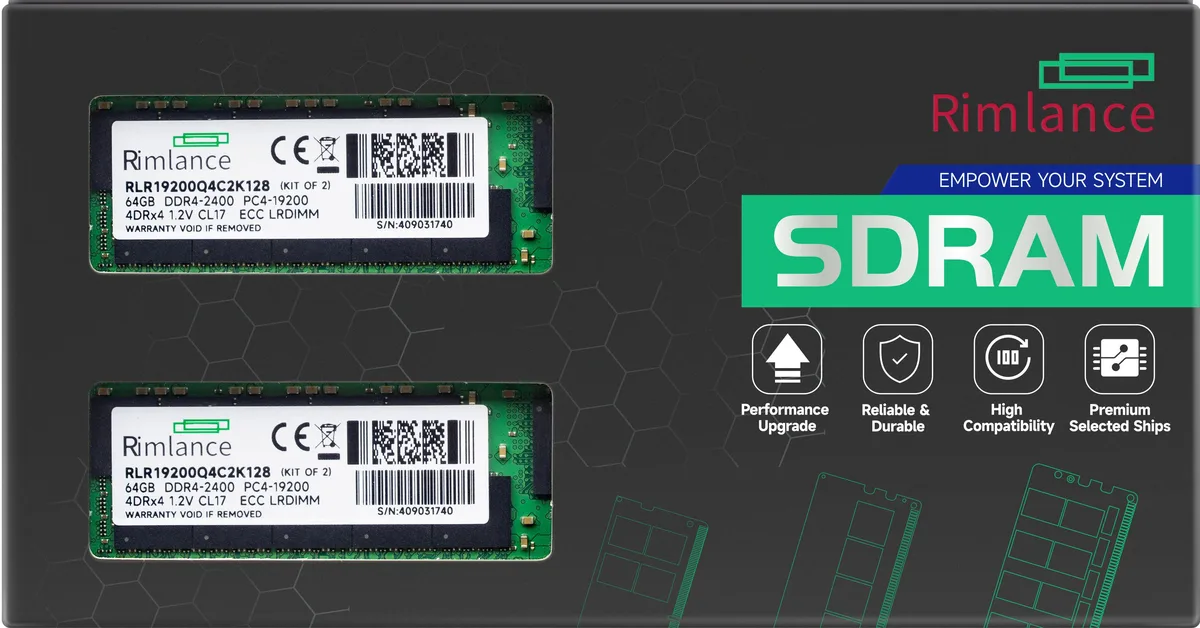 RIMLANCE RIMLANCE 128GB (2x64GB) DDR4 2400 LRDIMM 4Rx4 CL17 server RAM — product photo