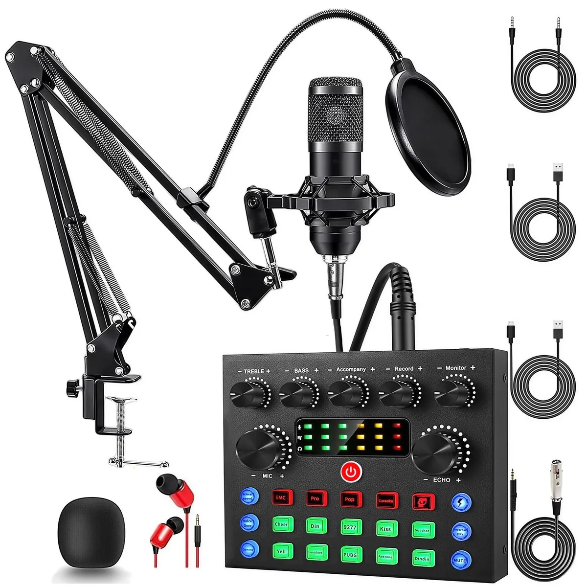  ALSO GO Podcast Equipment Bundle BM-800 Microphone V8s Sound Card — product photo