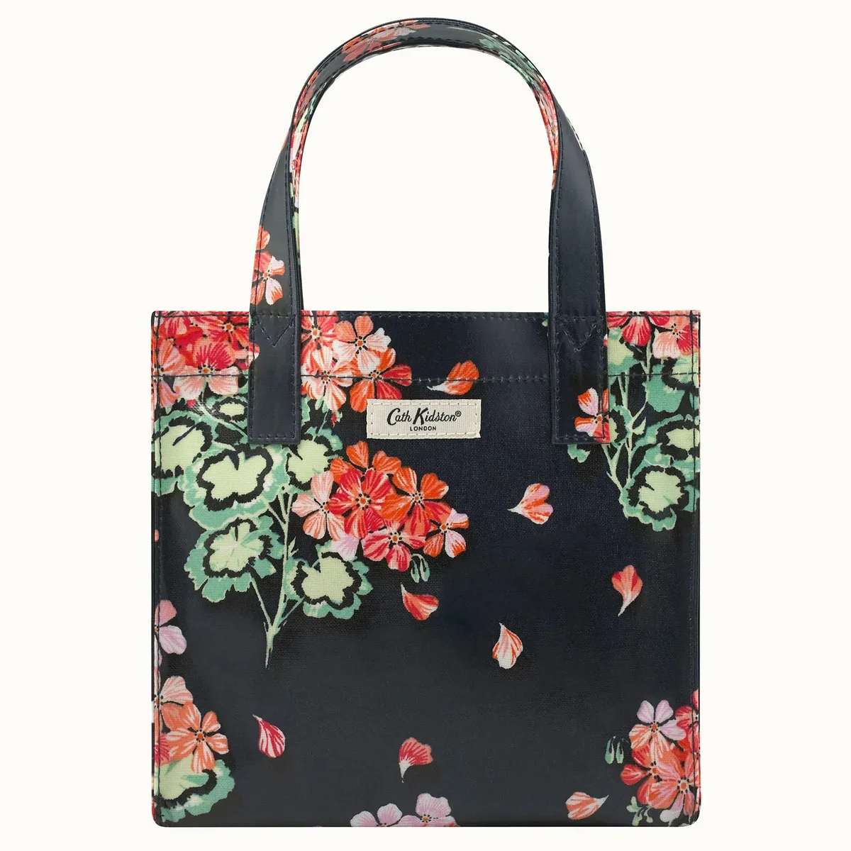 Cath Kidston Cath Kidston Small Oilcloth Lunch Bag Geraniums Flowers Navy 21.5 x 20 x 9 cm — product photo