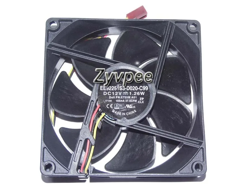 Zyvpee Zyvpee EE92251S3-D020-C99 92×25 mm 12 V 1.26 W 3-pin case fan — product photo