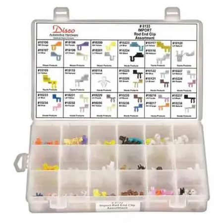 Zoro Select 8133 assortment box with 128 nylon door lock rod end clips for Nissan