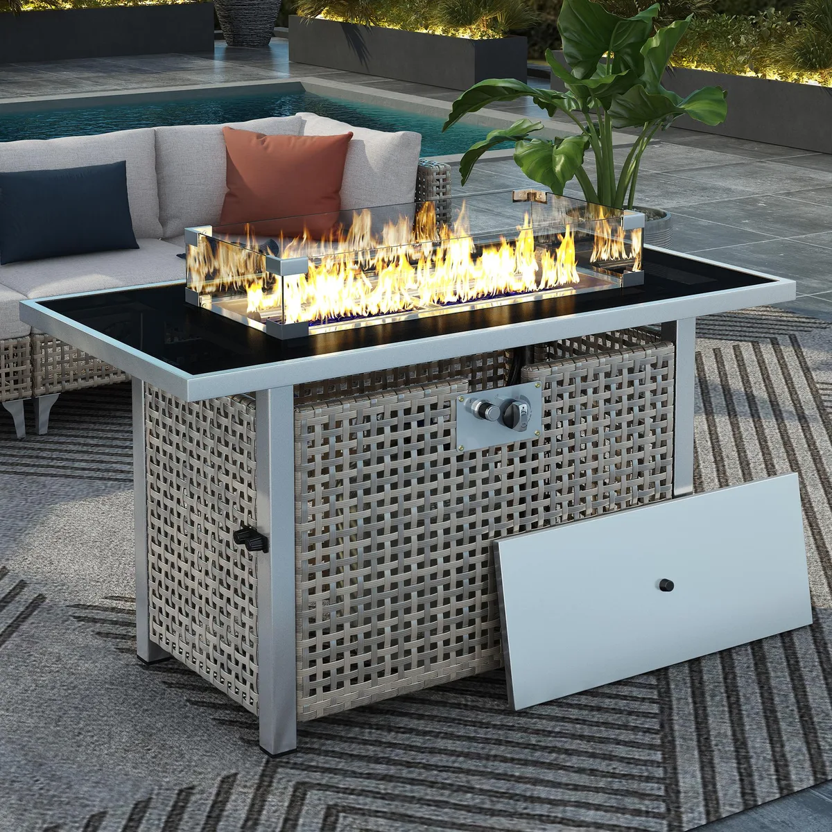 tuphen tuphen 43" 60000 BTU Propane Fire Pit Table Grey — product photo