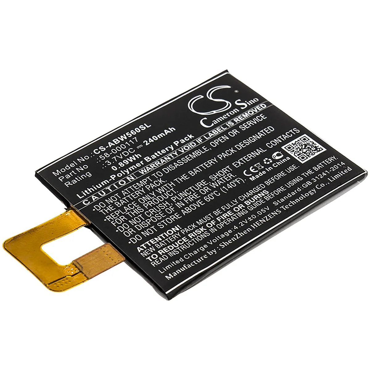 Cameron &amp; Co Cameron &amp; Co DS-CS-ABW560SL Kindle Oasis KO1-3 Battery 240mAh 3.7V — product photo
