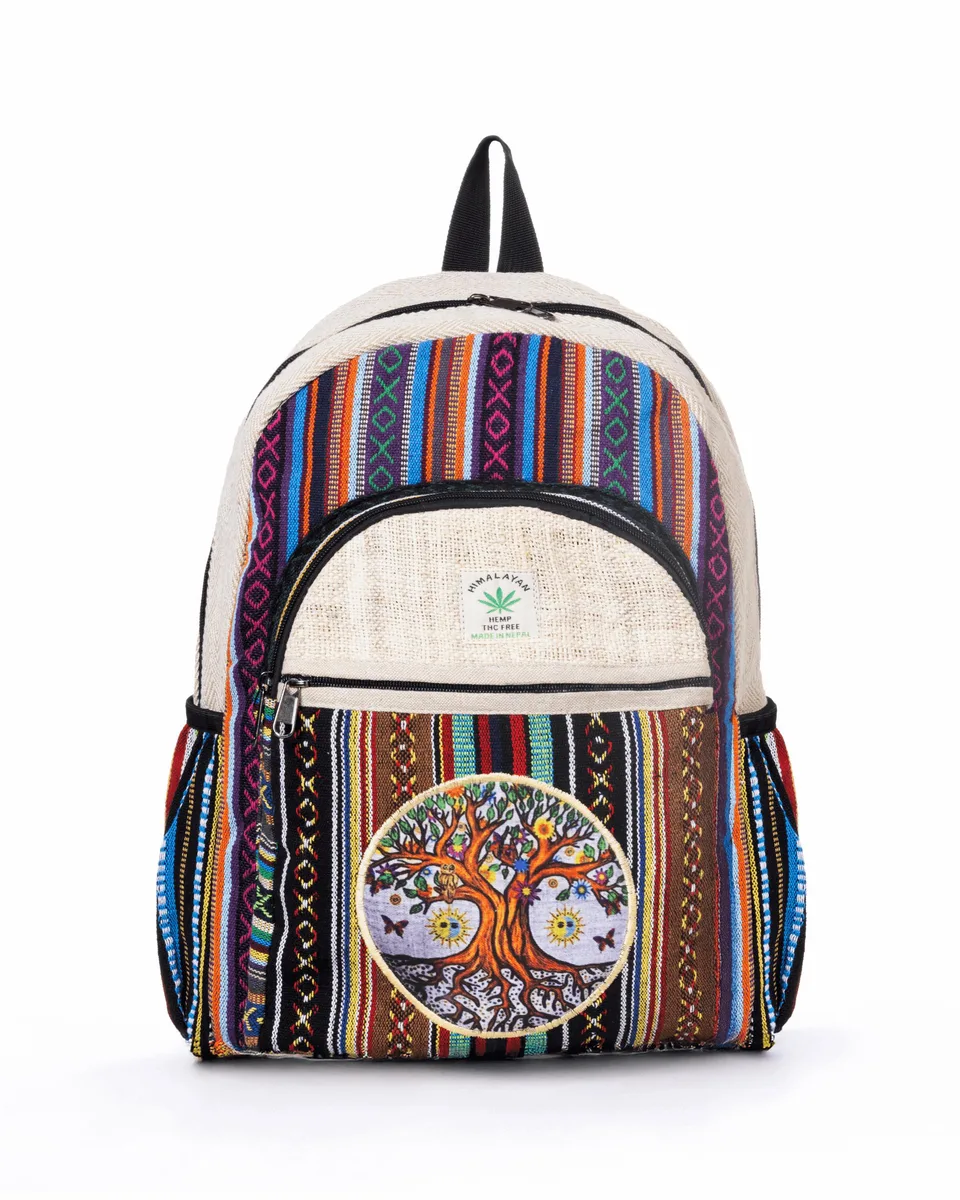 Jupiter Gear Home Jupiter Gear Home Handmade Cotton Hemp Tree of Life Backpack 16" .9lbs — product photo