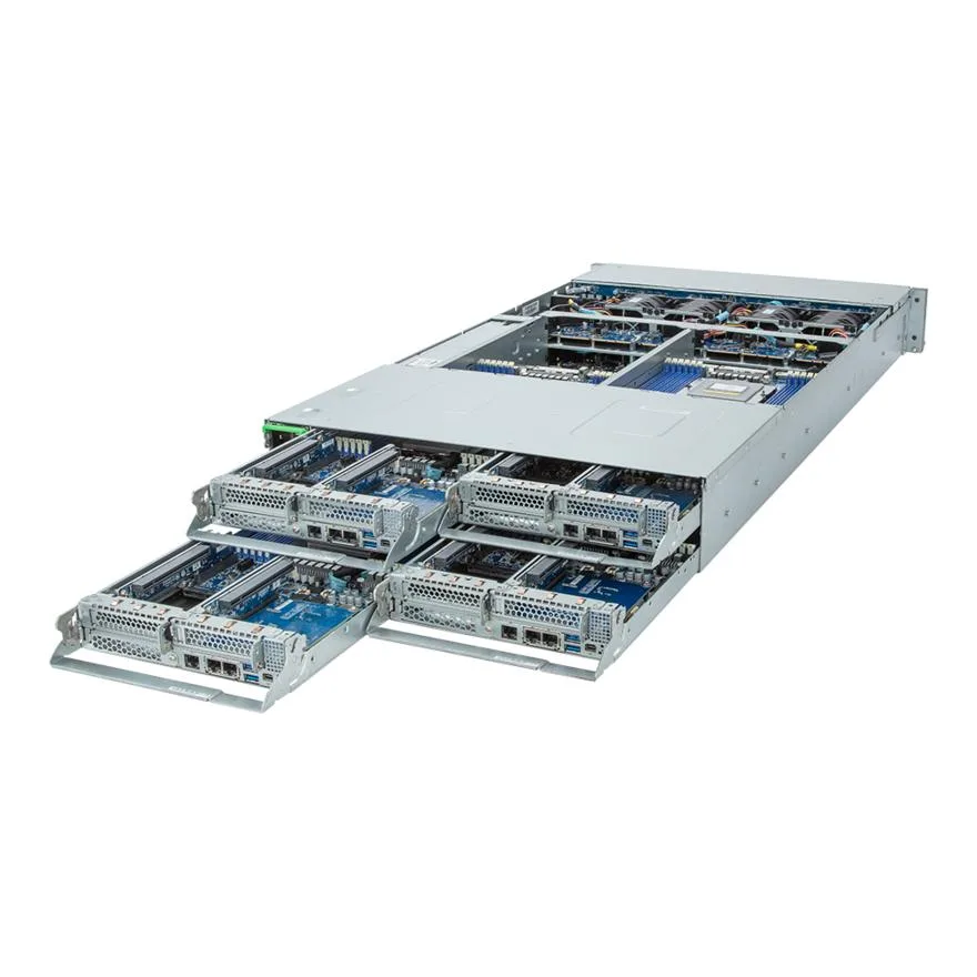 GIGABYTE GIGABYTE H273-Z80-AAN1 2U 4-node barebone server EPYC 9004 24 NVMe/SATA/SAS bays — product photo
