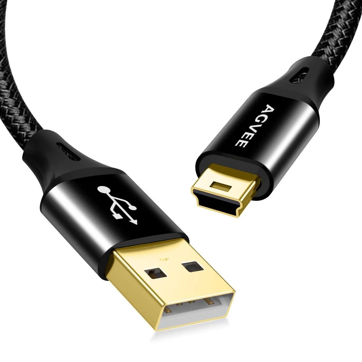 Kootion Kootion 2 Pack 6.6ft Mini USB Cable Braided USB-A to Mini-B Black — product photo