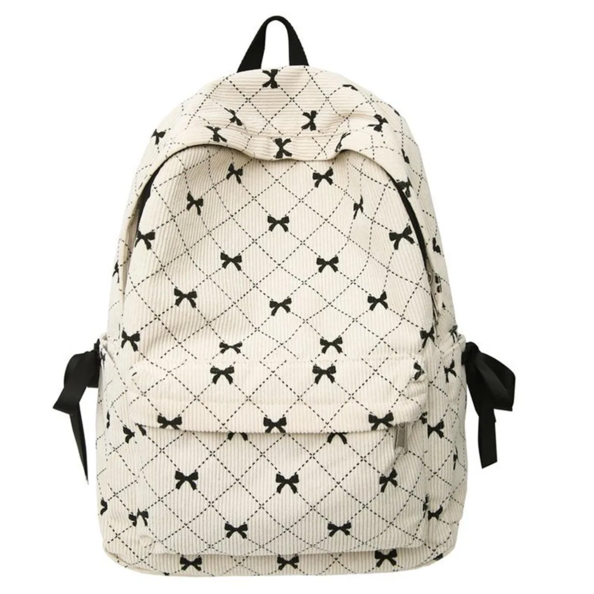 ARENTI ARENTI 2 in 1 accessory corduroy backpack White 12.2x5.1x15.7in — product photo