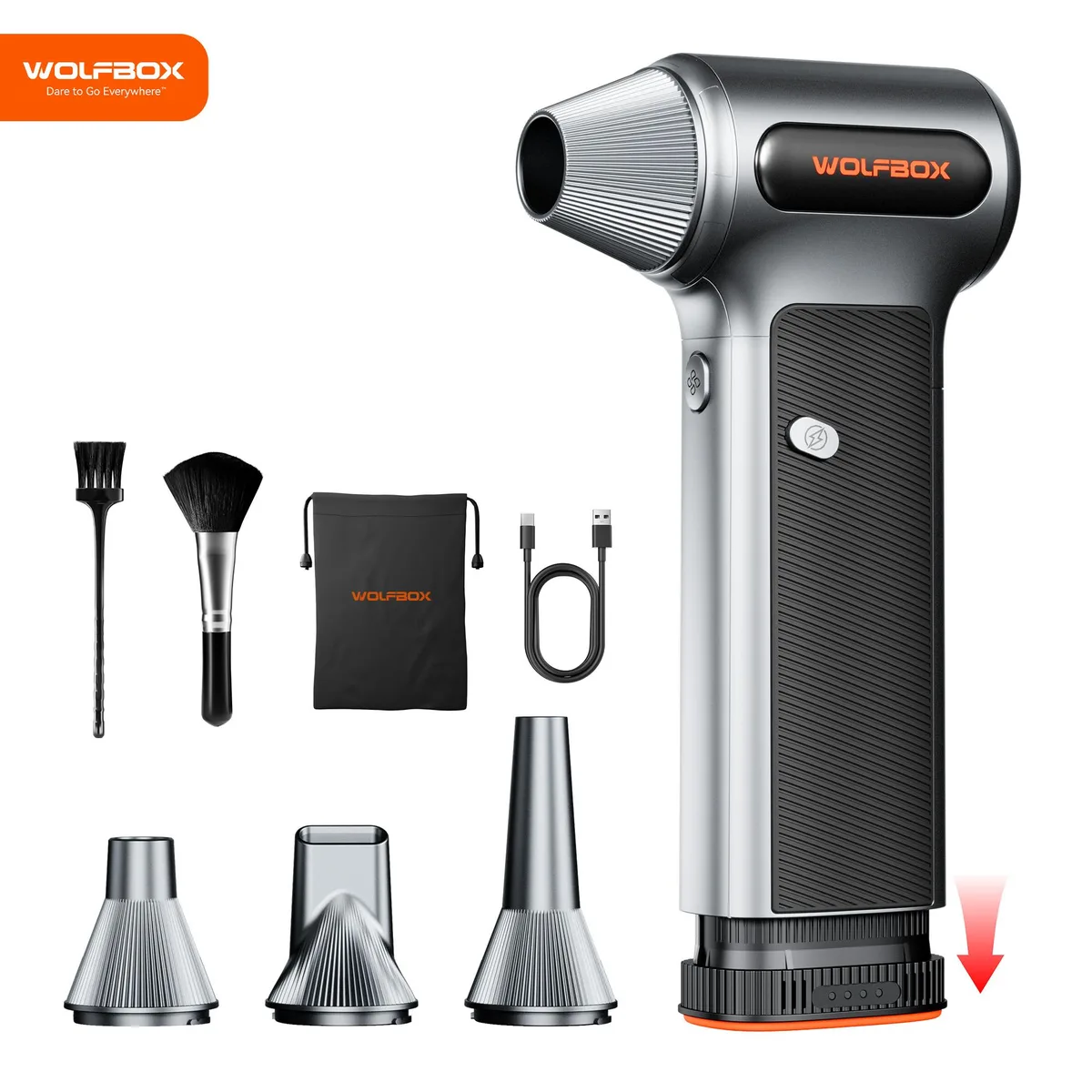 WOLFBOX WOLFBOX MF200 Cordless Air Blower 87.5 m/s Silver — product photo