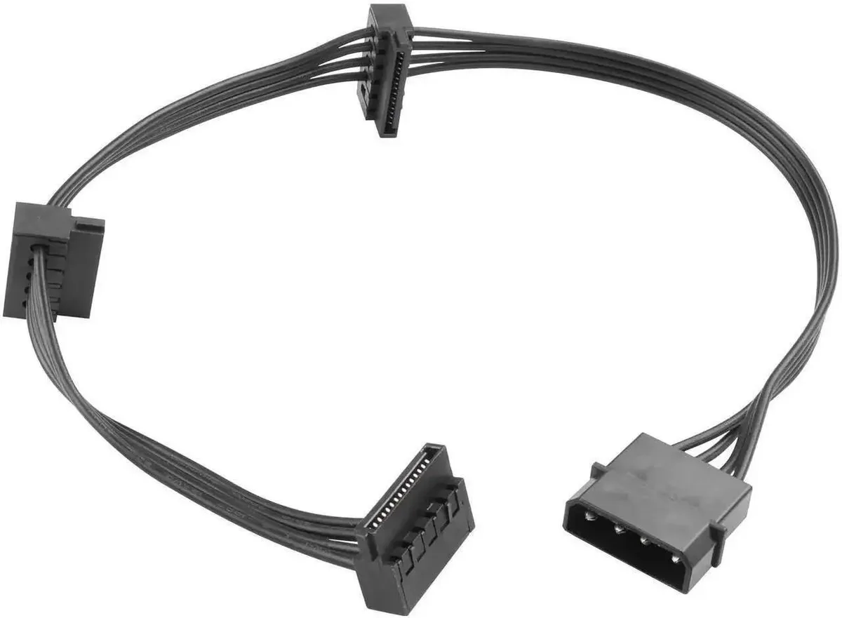 SMUGDESK SMUGDESK Molex 4 Pin to 3 x SATA 15 Pin Power Splitter Cord 16.6 Inch 18AWG — product photo