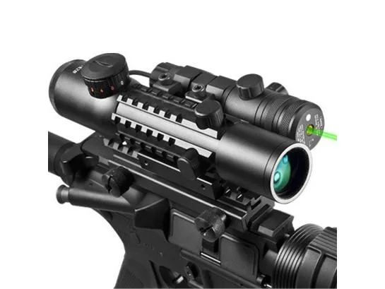 BARSKA BARSKA AC11322-CO 4x28 Electro Sight &amp; Green Laser Combo — product photo